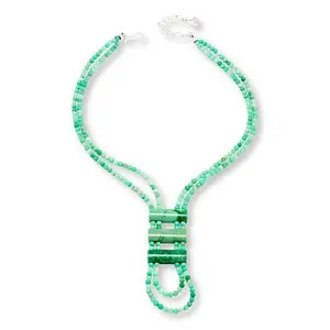 Mine Finds by Jay King Sterling Silver Green Variscite and Green Opal 18" Necklace