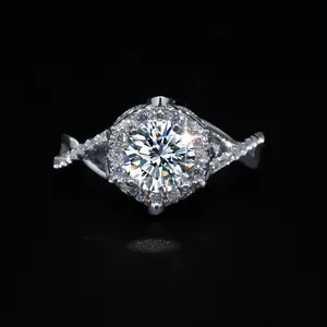 （Garden）925 Sterling Silver Synthetic Moissanite Ring
