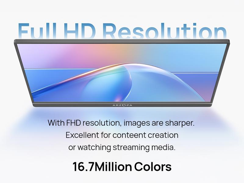 ARZOPA Portable Monitor 15.6'' 1080P 60Hz&144Hz FHD Laptop Monitor USB C HDMI Computer Display HDR Eye Care External Screen for PC Mac Phone Xbox Switch PS5 ARZOPA Portable Monitor 15.6'' 1080P 60Hz&144Hz FHD Laptop Monitor USB C HDMI Computer Display HDR Eye Care External Screen for PC Mac Phone Xbox Switch PS5
