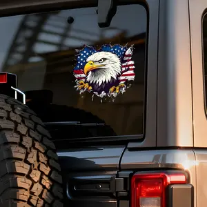 2 Pcs of Car Rear Window Stickers, Including Eagle and American Flag Stickers, Waterproof and Scratch-Resistant Car Stickers, Scratch Cover Car Stickers, Vinyl Car Stickers, and Creative Stickers.