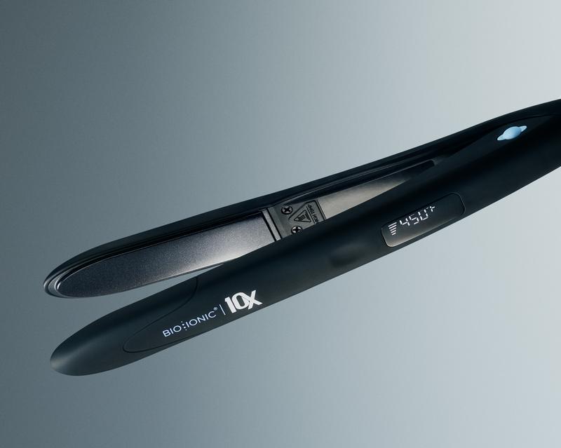 BIO IONIC OFFICIAL: 10X Styling Iron - Curved Shape Hair Styler Sonic Vibrating Plates For Sleek Straight Styles Or Waves, Prevents Frizz & Adds Shine, with Adjustable Heat & Quick Heat-Up, Auto Shut-off, Memory Setting, For All Hair Types