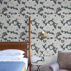 JIFFDIFF Peel and Stick Tree Wallpaper Jungle Wall Paper Forest Mural Removable Self Adhesive Botanical Wall Paper for Bedroom Living Room Bathroom Modern Neutral Accent Wall Decor