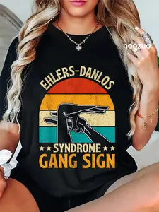 100% Cotton Ehlers-Danlos Syndrome Gang Sign EDS Awareness Warrior T-Shirt