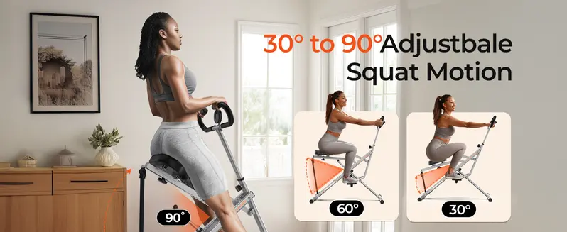 Product Introduction of Flybird Squat Fitness Machine , Ride & Rowing Motion for Glutes, Thighs, Abs, and Leg Strength Training at Home, Foldable Core Trainer with 4 Resistance Levels,Whole Body Workout Machine with 330lbs Capacity 1