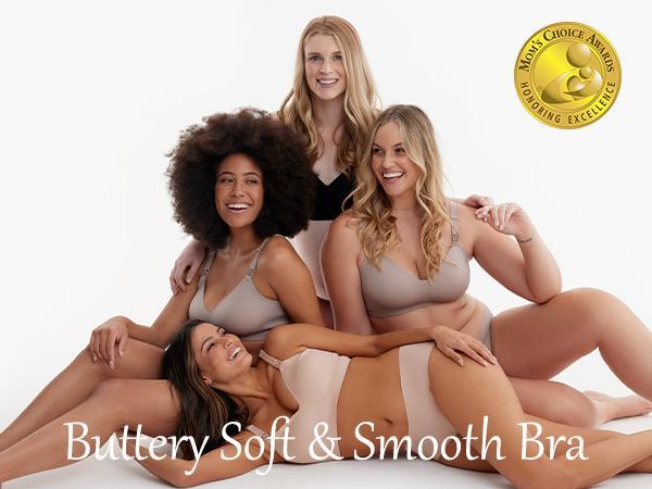 Momcozy M-3XL Nursing Bras for Breastfeeding YN21 Seamless Ultra Comfort Maternity Bra, Natural Shape, Pregnancy Sleep Bralette，A