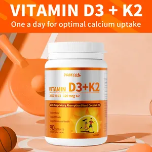 Heaisrlate Vitamin D3 K2 Supplement 200 IU 120 mcg K2 for Bone Immune Health Calcium Absorption Aid 3 Months Supply for Women Men Enhances Calcium Absorption Supports Bone Health Boosts Immune Function