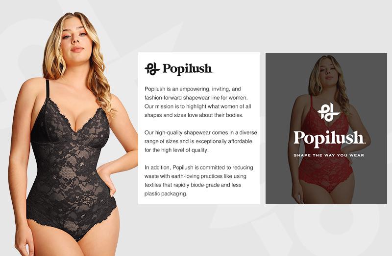 Popilush Basic Full Lace Shapewear Bodysuit Women Vneck Compression Sleeveless Thong Tummy Control Backless Adjustable Sexy Long Sleeve Bodysuit Womenswear