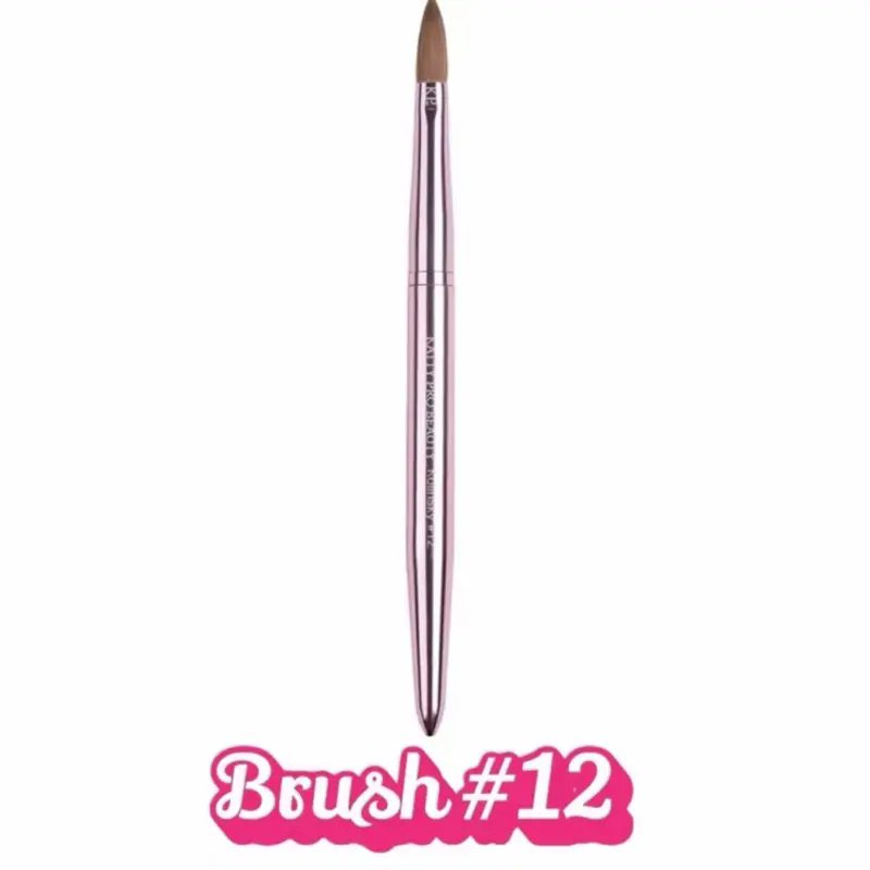 Pincel para acrílico profesional   100% kolinsky Punta precisa, buen control, mango metálico rosa, fácil de limpiar. Ideal para uñas acrílicas.