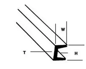 Plastruct 90585 UFS-8 5pk DEEP CHANNEL STYRENE