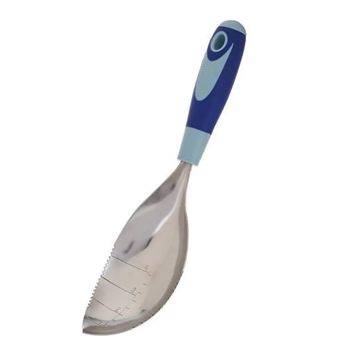 Dirty Little Digger Garden Spade - Blue, Stainless Steel, 22 Gauge, 6 In, Measuring Etch, Ideal for Clay Soil