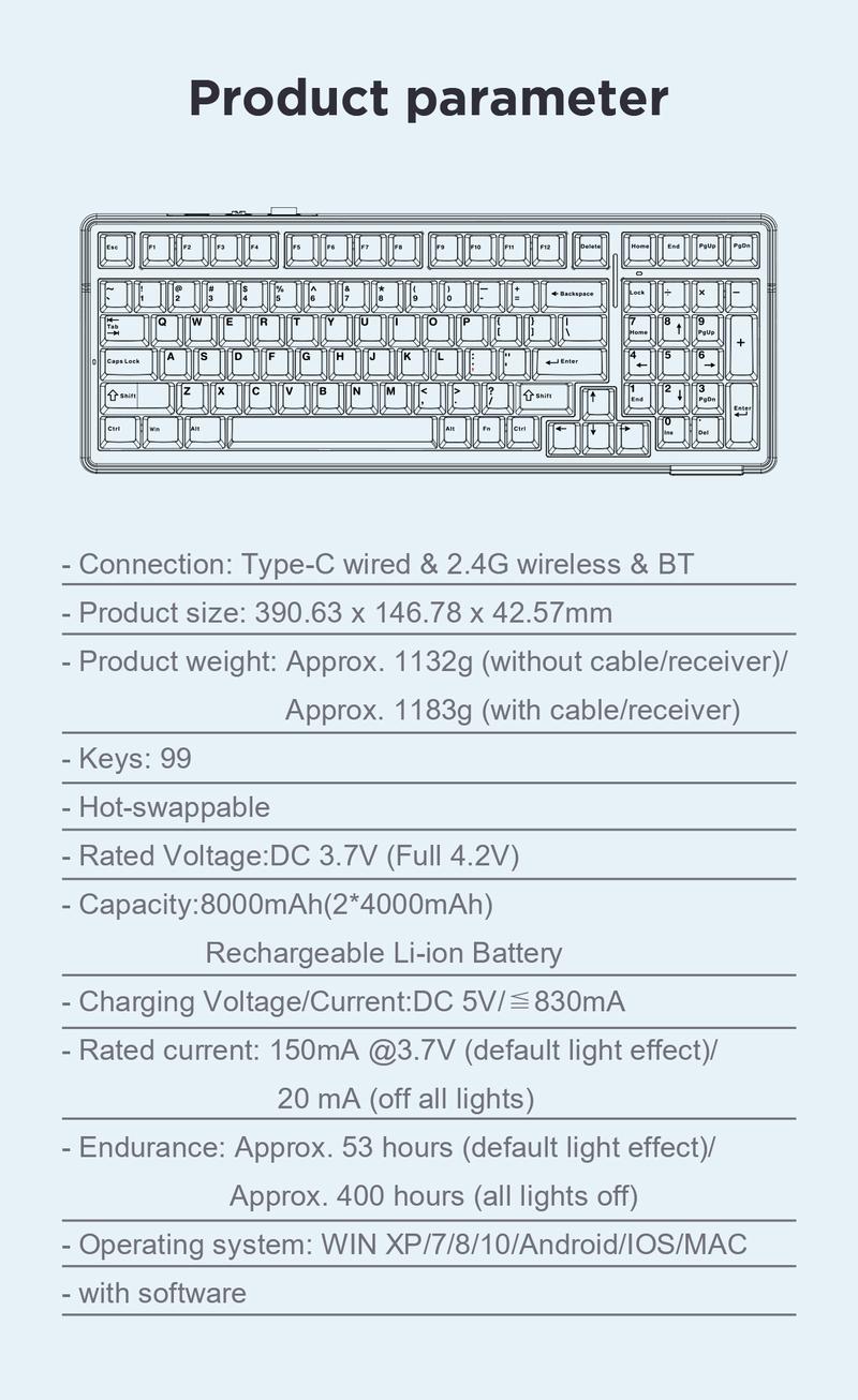 AULA F99 Wireless Mechanical Gaming Keyboard, Numpad Tri-Modes 2.4G Bluetooth Compatible Hot Swappable Custom Keyboard, Pre-lubed Linear Switches, Gasket Structure, RGB Rainbow Backlit Keyboard for Office Computer Creamy Keyboard TikTokShopfalldealsforyou