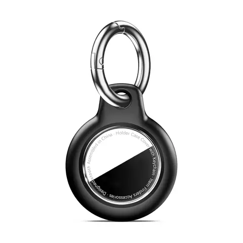 Waterproof AirTags Holder Case with Keychain for Apple AirTags 2021, Anti-Scratch & Shock Protection, IPX8 Level, Durable PC & TPU Material, Easy Installation, Men's & Women's Keyrings, Black