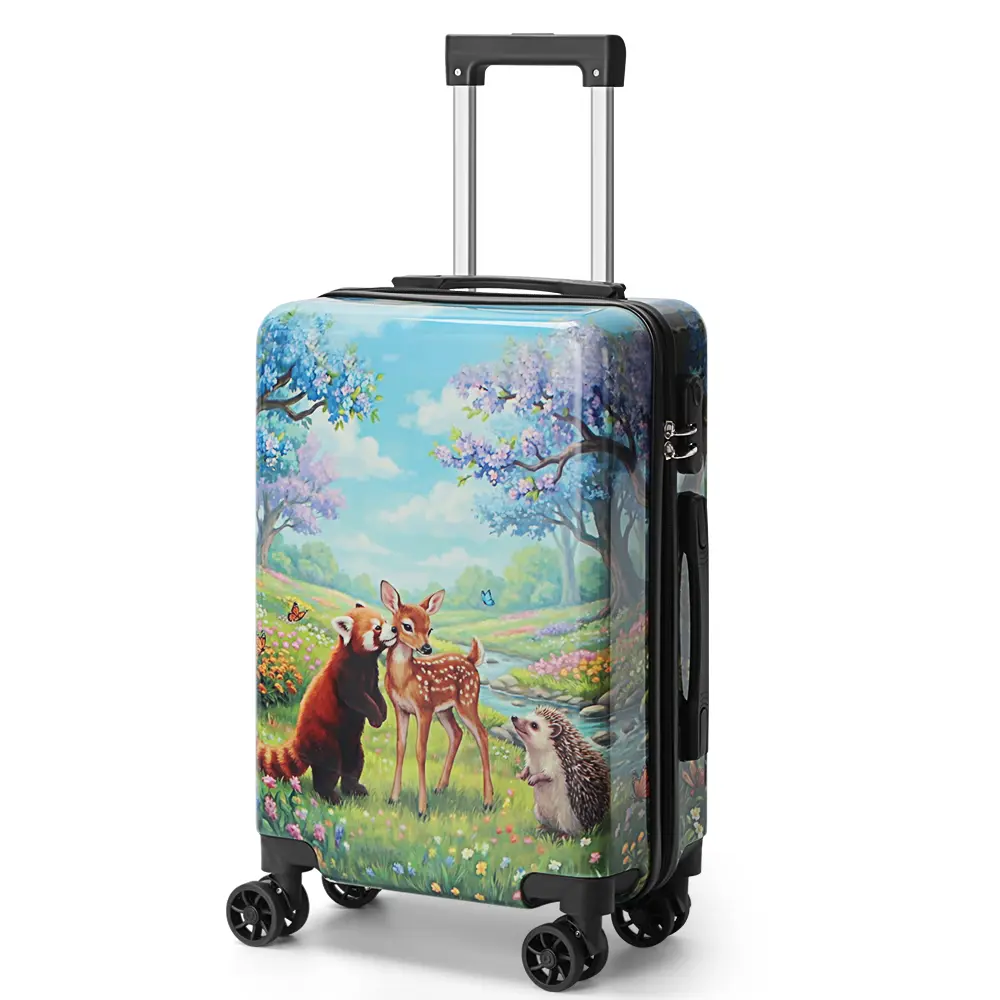 20 Inch Cute Forest Animal Carry-On Luggage | 33L Capacity | 360° Spinner Wheels | Lightweight Hard Shell | Includes Clear Protective Cover | Ideal for 1-4 Days Travel summerwins tiktokshopbacktoschool