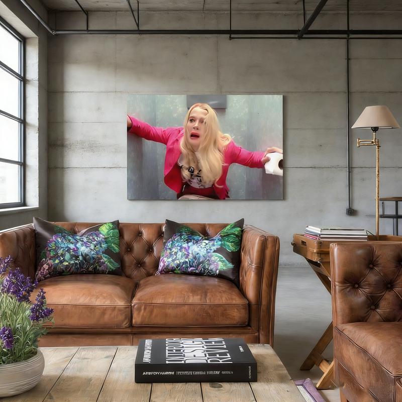 Humorous and satirical posters, featuring a blonde woman using the toilet, these colorful wall decorations are suitable for bedrooms, living rooms, offices, and bathrooms. They are the perfect gift for lovers of humorous and modern styles.