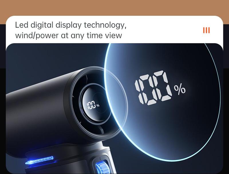 JISULIFE Portable Handheld Turbo Fan with 100 Speeds Adjustable Mini Personal Fan 9000mAh USB Rechargeable Battery Operated LED Display Powerful Cooling Solution