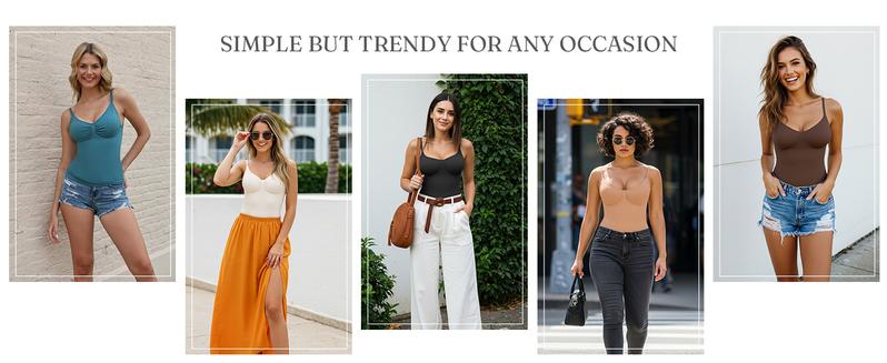 FeelinGirl Camisole Tops Womens Shapewear Tank Top Tummy Control Cami Tanks Seamless  Womenswear Spaghetti Strap Underwea Basic Comfort Springtok