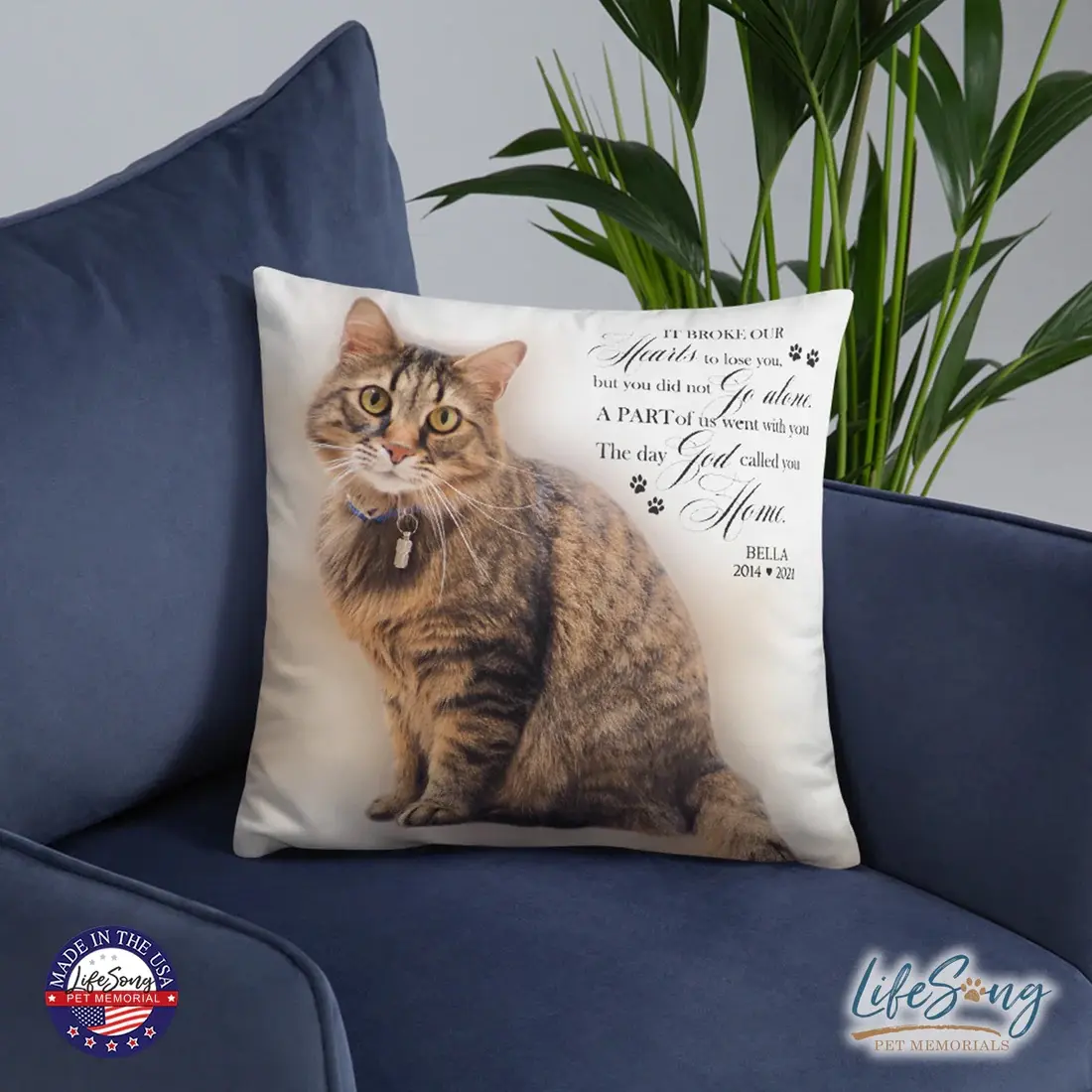 Pet Bereavement Gift Personalized Pet Memorial Pillow Pet Loss Dog Memorial Cat Loss Gift - It Broke Our Hearts - Remembrance Small Gift Soft Cushions