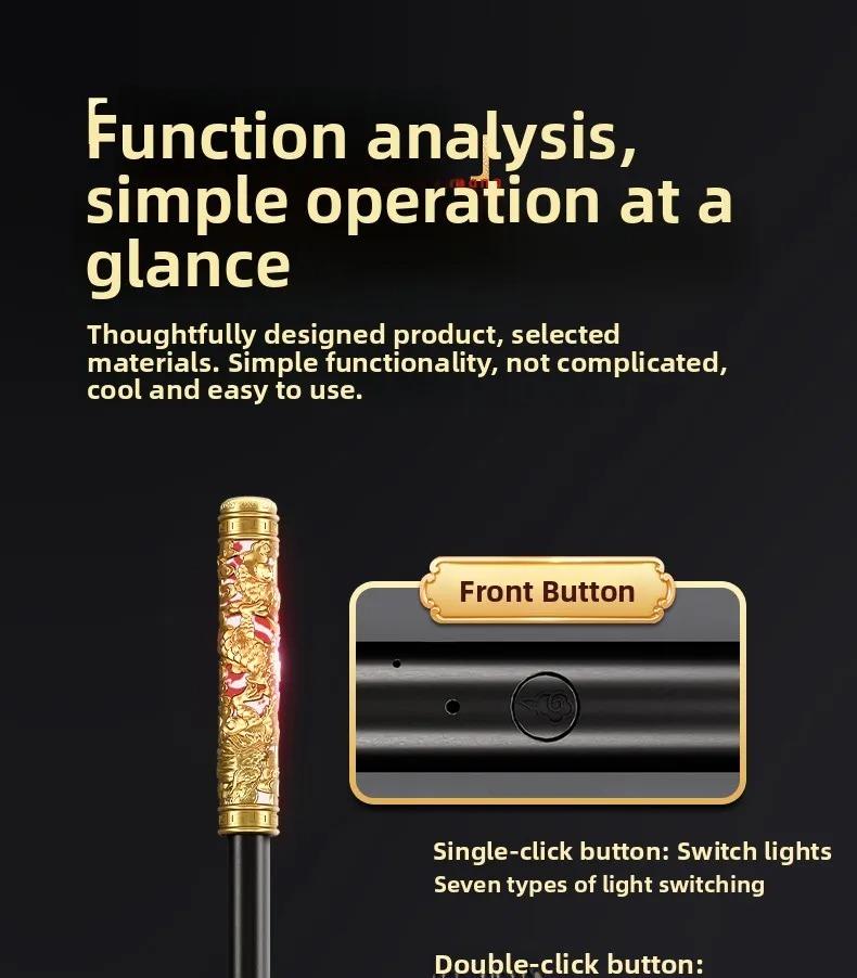 Monkey King Golden Hoop Staff Toy, Voice Controlled Glow Sword for Boys, Kids Retractable Magic Toy