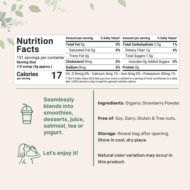 Micro Ingredients Organic Freeze-Dried Strawberry Powder 1 lb