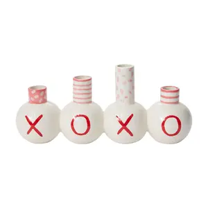 Ceramic XOXO Valentine Love Note Bud Vase Decor