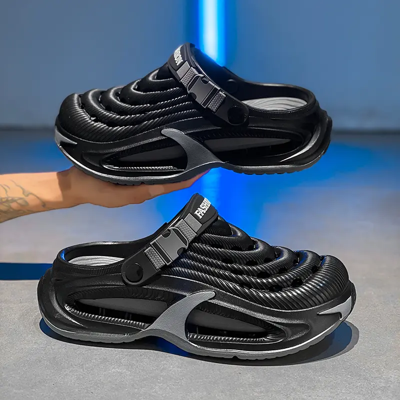 Men's Summer Outdoor Thick-Sole Non-Slip Odor-Resistant Durable Quick-Drying Soft Beach Footwear - Wooden Shoe, Walking Shoe, Slipper, Walking Shoes