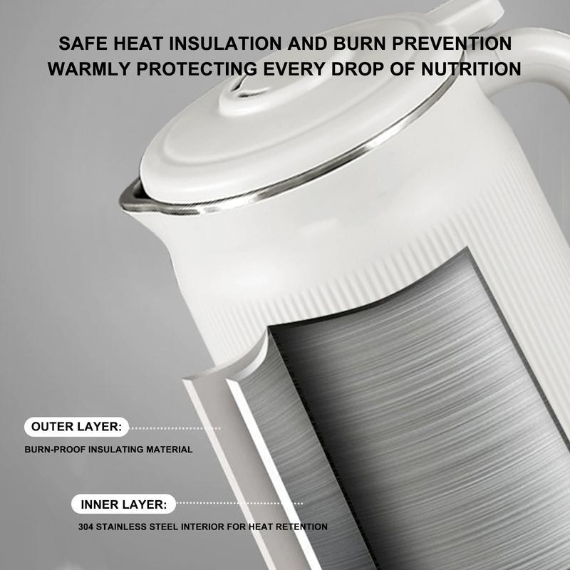 8-in-1 Multifunctional Nut Milk & Coffee Maker 32oz Auto Clean Delay Start Keep Warm Stainless Steel Black/White Kitchen Appliance Christmas Gift