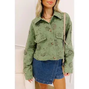 Soho Views Floral Eyelet Jacket
