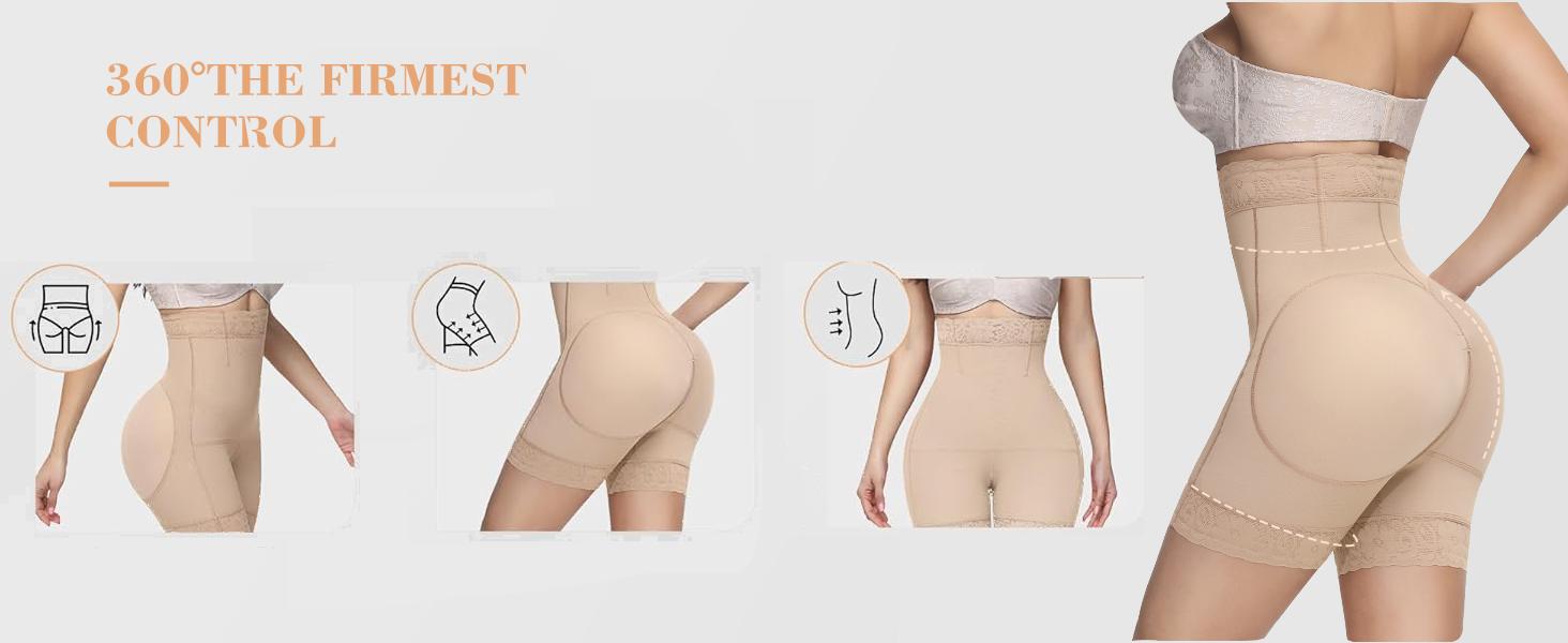 Curvyfaja Waist Shapewear for Women Tummy Control Butt Lift  with Zipper for Easy Bathroom Wear Compression Basic Minimalist Style