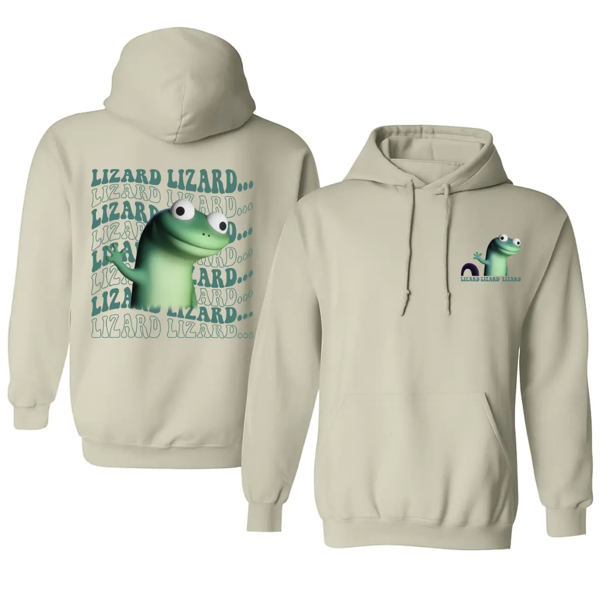 Lizard Meme Cute Hoodie, Funny Shirt, For Man, For Women, Full Size, Fulll Color