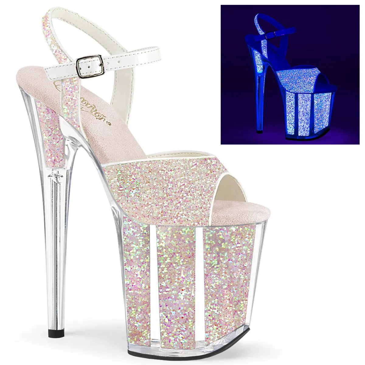 Pleaser Women's Classy Heels - Sparkling Glitter Footwear, High Heels Platform Sandals, Stylish Heeled Clubbing Shoe