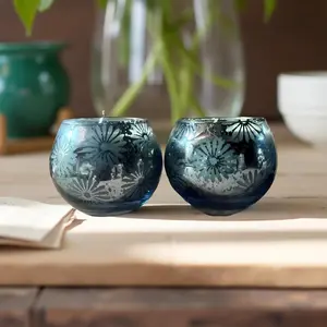 3 Oz Wickless Designer Flower Glass Downy April Fresh Scent Elegant Home Fragrance Studio Decor