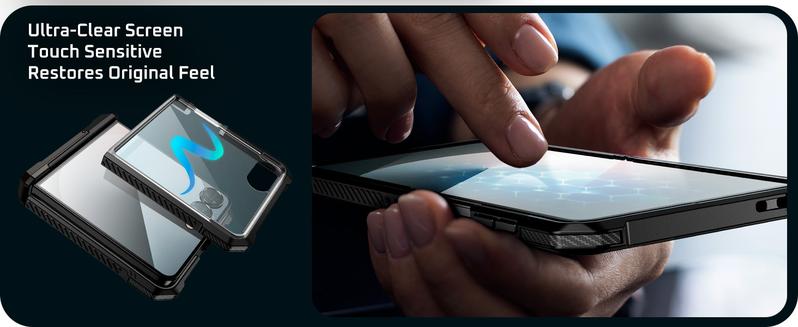 SUPCASE for Samsung Galaxy Z Flip 7 Case with Stand & Front Screen Protector (Unicorn Beetle Grip), [Support MagSafe] [Hinge Protection] Full Body Military-Grade Translucent Back Phone Cover, Black magnetic wireless