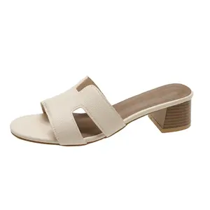 Women's Chunky Block Heel Mule Sandals - 6 Versatile Colors for Effortless Summer Style & All-Day Comfort