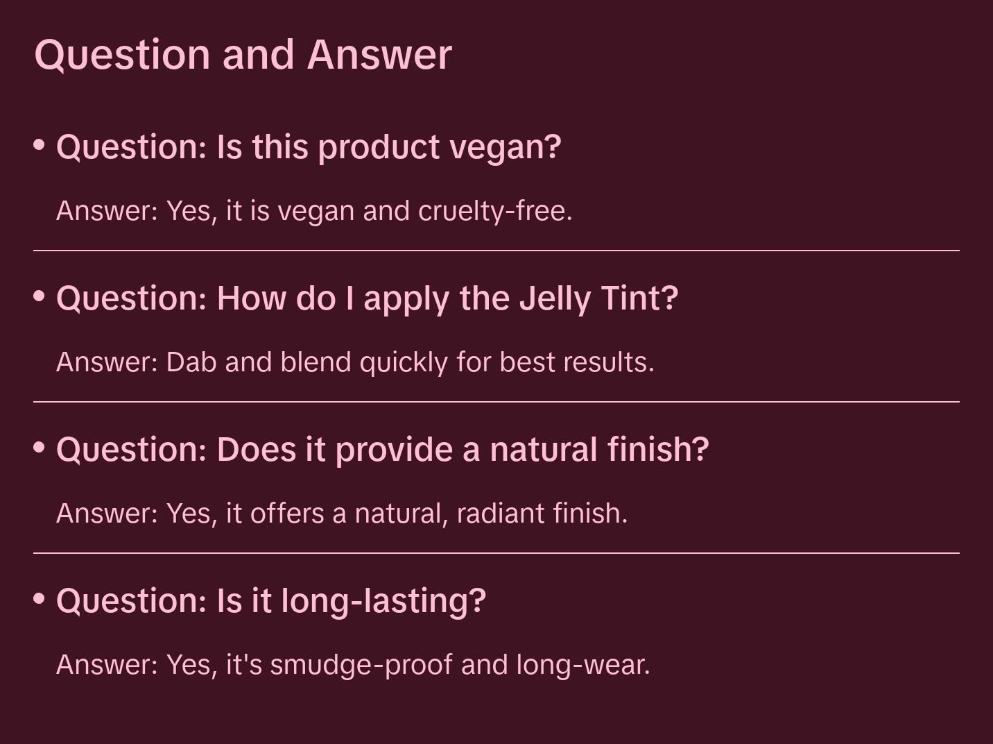 Palladio Jelly Tint, Liquid Stain for Cheeks & Lips, Vivid Color Lip Stain, Lightweight Non-Sticky and Transfer-proof, Natural Finish Makeup
