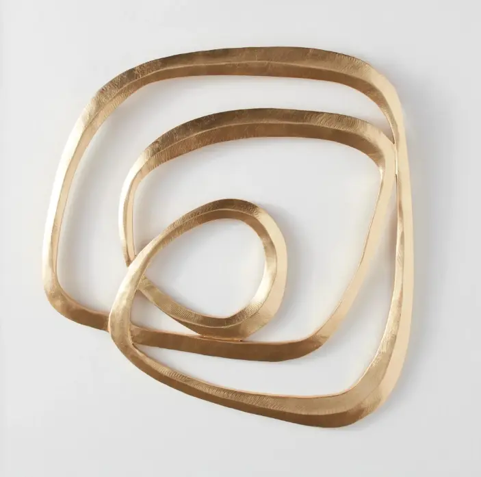 Z Gallerie Infinity 1 & 2 Hanging Wall Decor - Gold, Silver, Metallic Sculpture, Wooden Accents, Infinity 1 Wall Decor - Gold Heart Butterfly Design Decoration, Room Decor, House Decor