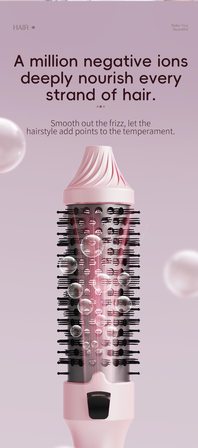 1.5-Inch Ionic Thermal Brush Heated Styling Brush with 11 Adjustable Temperatures (110–210°C) for Daily Smoothing & Light Waves – Suitable for Fine to Medium Hair Textures,WavyBrush, Pink