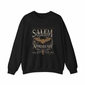 "Salem Medicines Apothecary Bat Graphic Long Sleeve Sweatshirt"