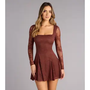 Evening Plans Lace A-Line Dress