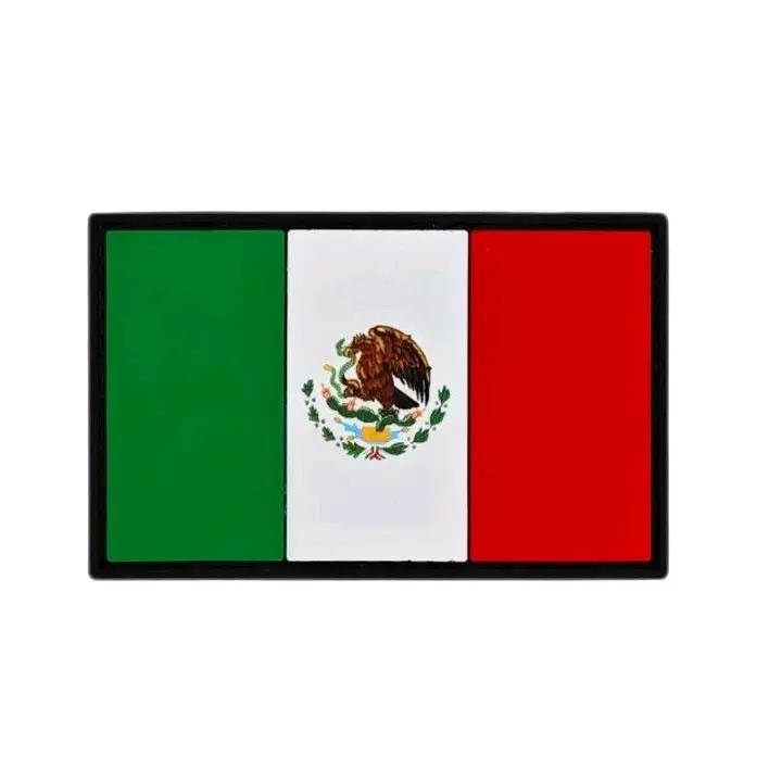 Mexico Flag PVC Rubber Morale Patch 50x80mm