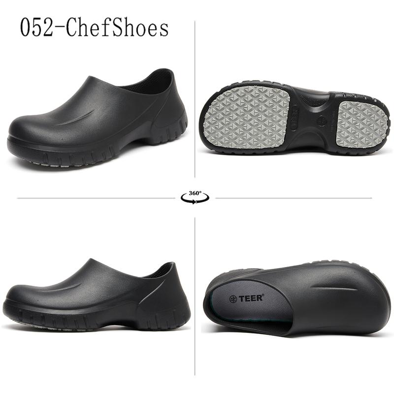 Chef safety shoes, one foot wide toe shoes, waterproof, anti slip, oil resistant, wear-resistant and comfortable, breathable insole, nurse slippers, lightweight shock absorption, wide toe chef shoes, suitable for hospital and restaurant staff