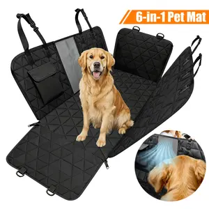 Dog Car Seat Cover for Back Seat, 100% Waterproof Dog Hammock Scratchproof, 600D Nonslip with Mesh Window and Storage Pocket, Cars Trucks SUV