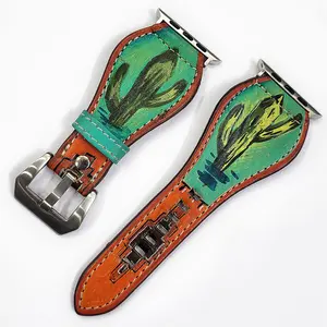 American Darling I watch strap Hand Painted American Genuine Leather Vegetable-Tanned Western Band