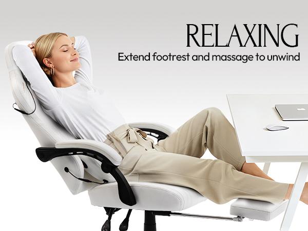 Dowinx Gaming Video Gaming Chair with Shiatsu Neck Massage and Lumbar Support for Home Office High Back Recliner Height Adjustable Ergonomic Comfy Leather Computer Desk Chair Dowinx Gaming Video Gaming Chair with Shiatsu Neck Massage and Lumbar Support for Home Office High Back Recliner Height Adjustable Ergonomic Comfy Leather Computer Desk Chair