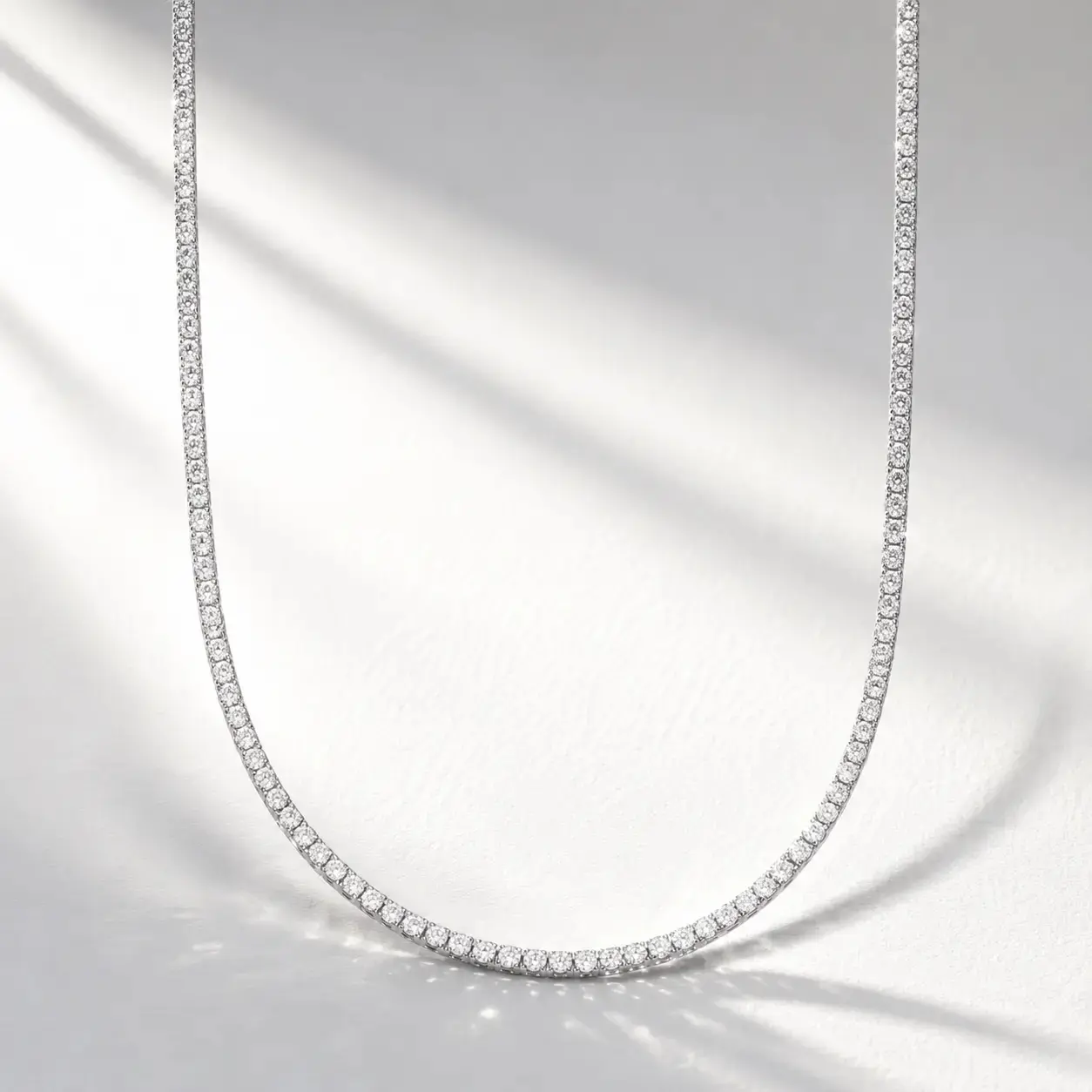 Unisex 4mm Square Faux Diamonds Iced Out Tennis Necklace - Copper Chain & Link, Zircon Rhinestone Jewelry, Elegant Casual Daily Wear, Hip-Hop Style, Father’s Day Gift for Men, All Occasions, Necklaces For Women, Rhinestone Necklaces
