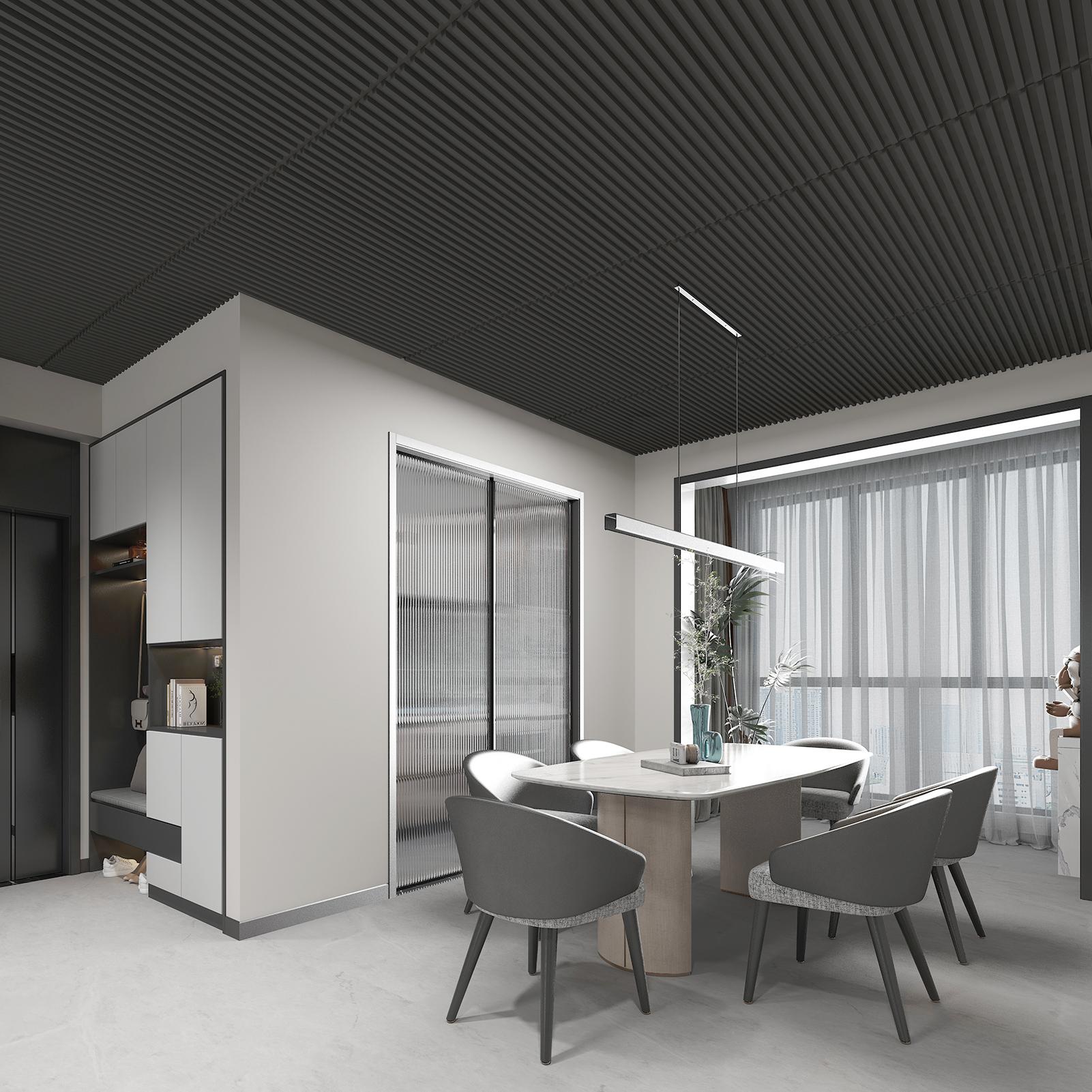 Art3d 12-Pack 24x48in Modern Drop Ceiling Tiles PVC Wall Panels for Living Room or Office Interiors, Easy Installation Dramatic Transformation