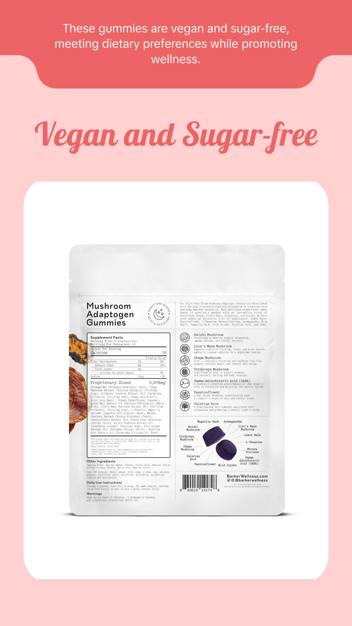 Day & Night Mushroom Adaptogen Duo Healthcare Natural Dietary Edible