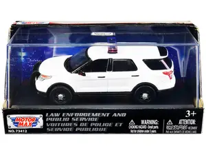2015 Ford Police Interceptor Utility Plain White 1/43 Diecast Model Car by Motormax