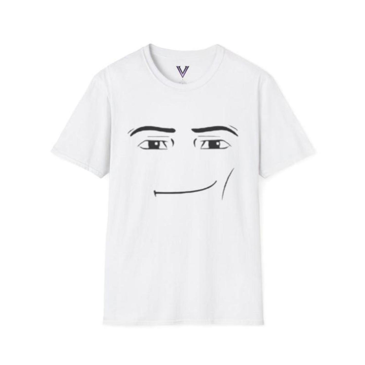 Roblox Minimalist Face Graphic T-Shirt Sarcastic Expression Tee Unisex Casual Streetwear Crewneck Short Sleeve Top For Men And Women Cool Comfy Men's Graphic Tees Ideal For Workouts Summer