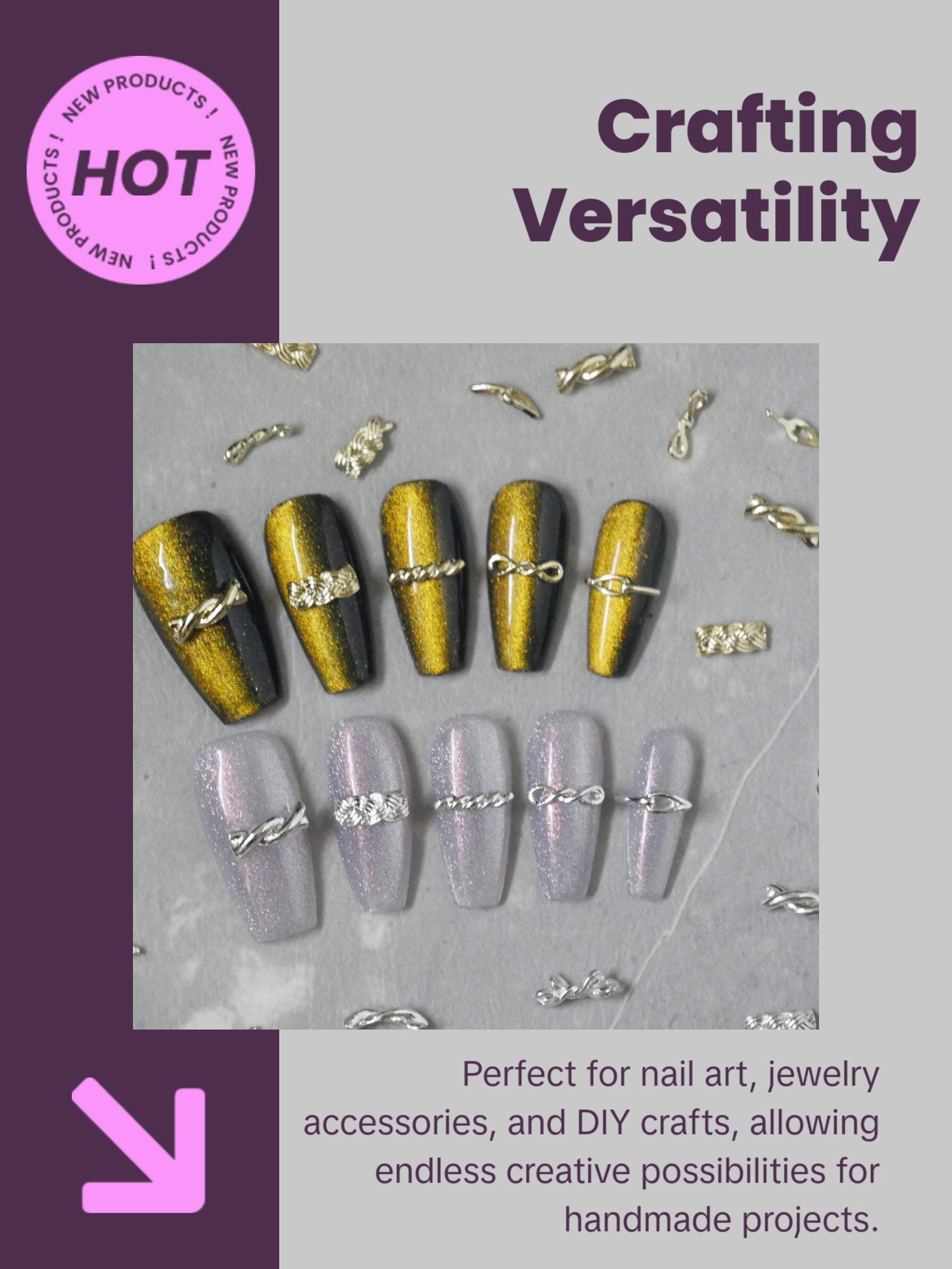 20pcs Braided Twist Knot Nail Studs