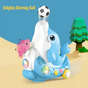 Dolphin Blowing Ball Toys,  Fun Musical Light Up Toy, Engaging Crawling, Explore Cognition, Movement Coordination, Sensory Training, Electric Dolphin Toy for Preschoolers, Kids Gift Idea